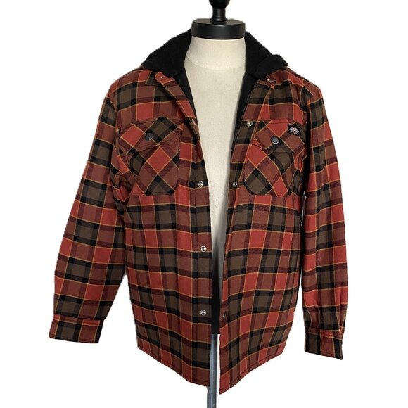 NWT DICKIES Plaid Hooded Jacket sz S/M - Picture 1 of 7